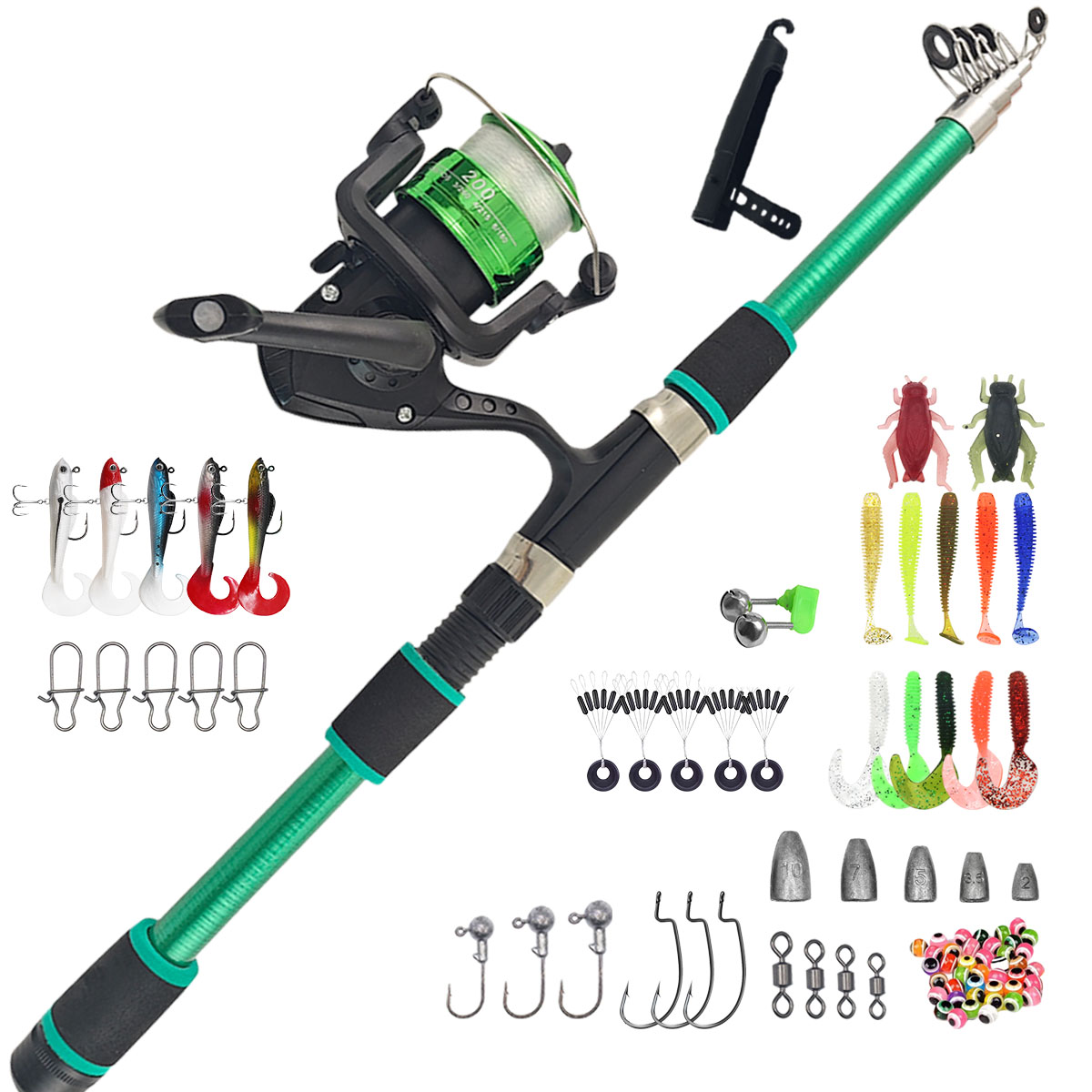 Portable Telescopic Fishing Ro - Spincast Reel incelemesi ve fiyatı