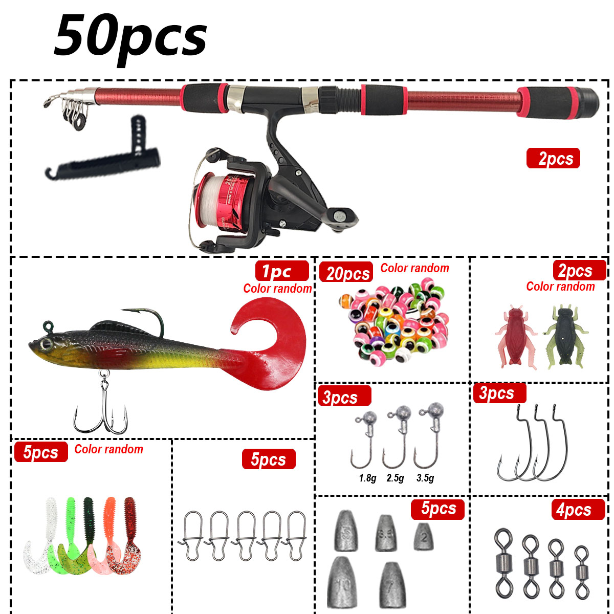 Portable Telescopic Fishing Ro - Spincast Reel incelemesi ve fiyatı