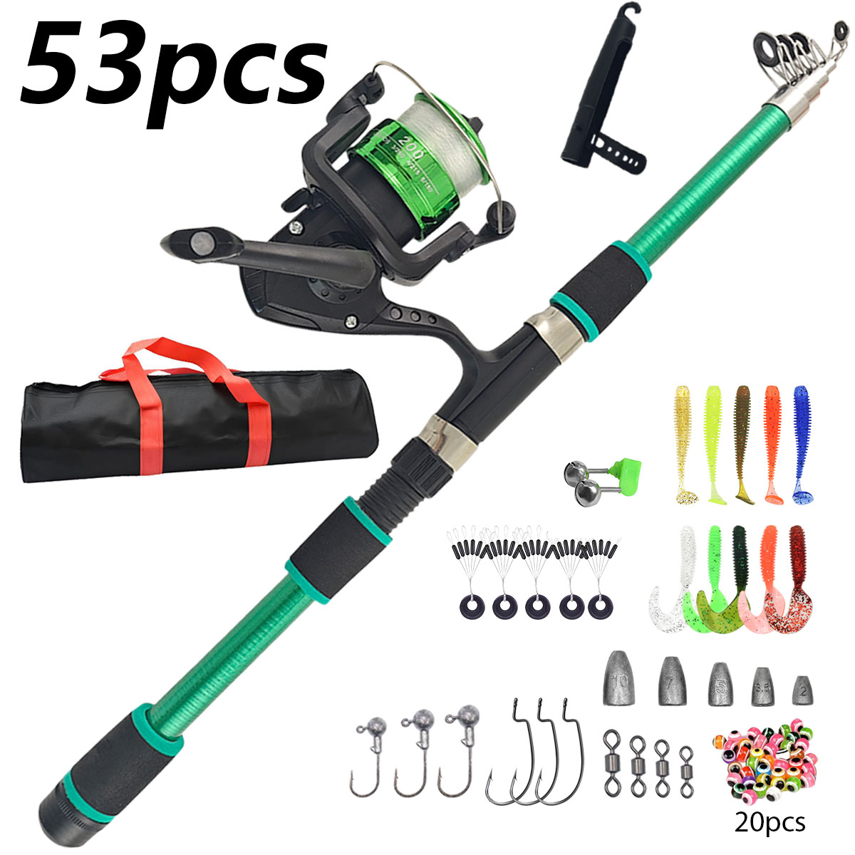 Portable Telescopic Fishing Ro - Spincast Reel incelemesi ve fiyatı