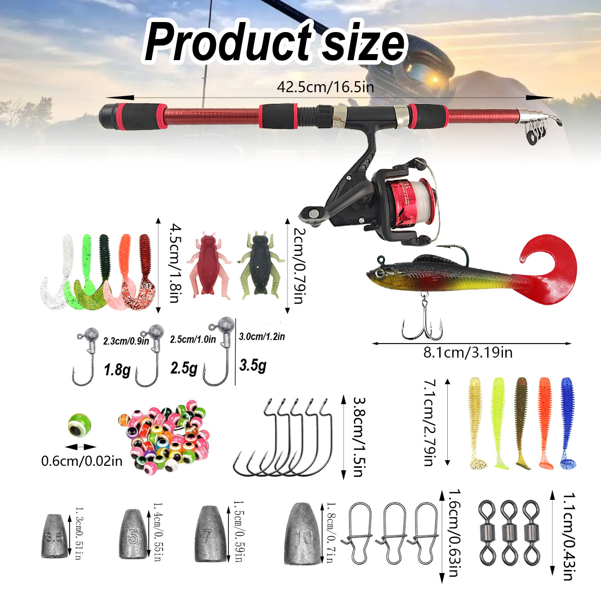 Portable Telescopic Fishing Ro - Spincast Reel incelemesi ve fiyatı
