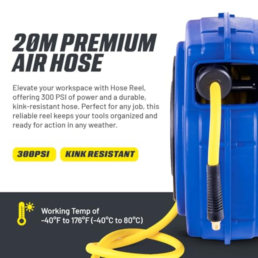 Retractable Air Hose Reel 3/8  - Reel Handle incelemesi ve fiyatı