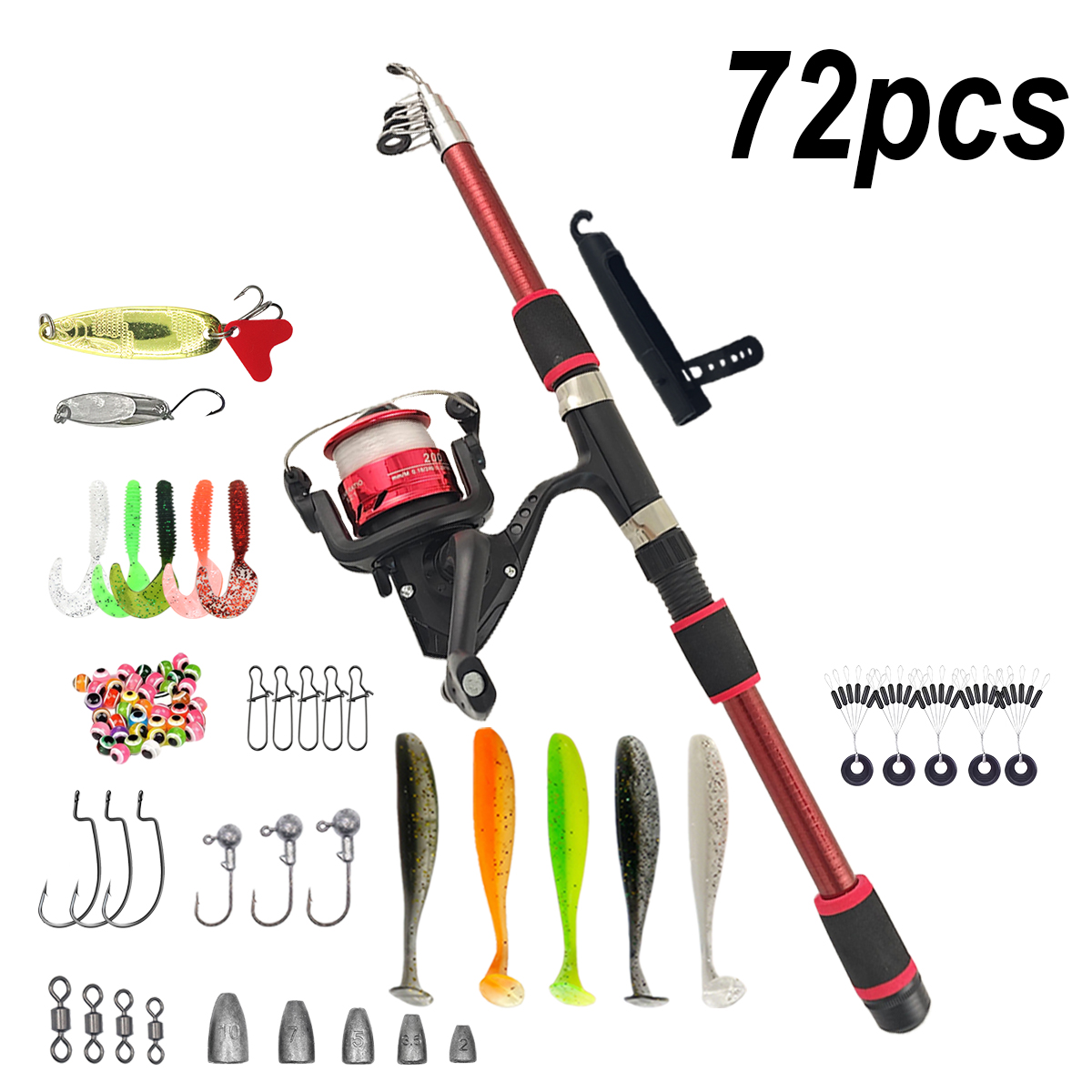 Fishing Pole Set Full Kits Wit - Spincast Reel incelemesi ve fiyatı